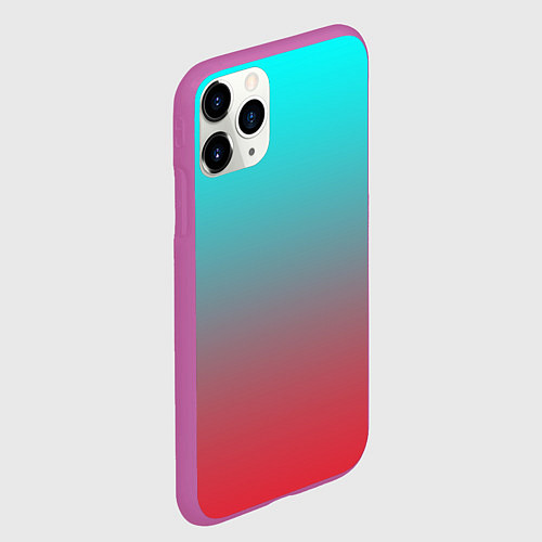 Чехол iPhone 11 Pro матовый Абстрактно неоновый градиент / 3D-Фиолетовый – фото 2