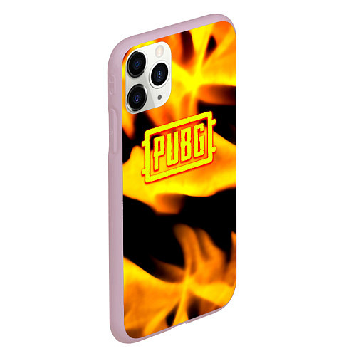 Чехол iPhone 11 Pro матовый PUBG fire steel / 3D-Розовый – фото 2