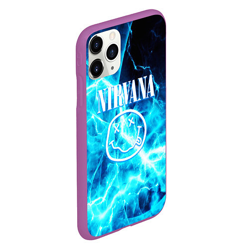 Чехол iPhone 11 Pro матовый Nirvana electro / 3D-Фиолетовый – фото 2