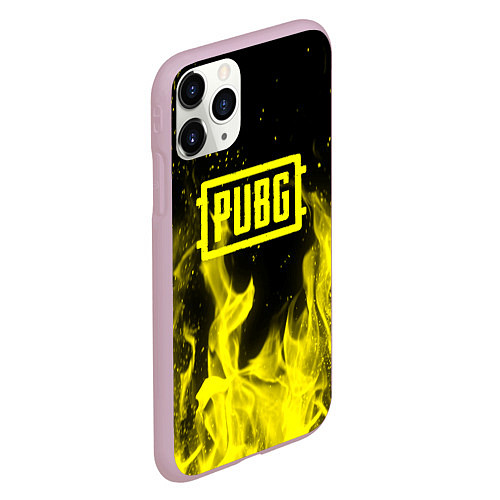 Чехол iPhone 11 Pro матовый PUBG fire yellow / 3D-Розовый – фото 2