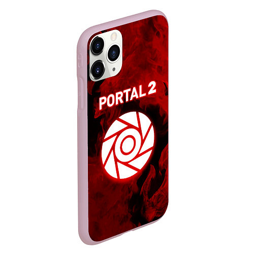 Чехол iPhone 11 Pro матовый Portal2 огненный стиль / 3D-Розовый – фото 2