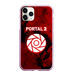 Чехол iPhone 11 Pro матовый Portal2 огненный стиль, цвет: 3D-розовый