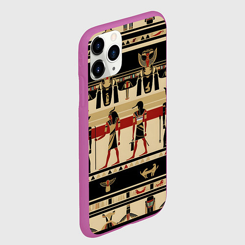 Чехол iPhone 11 Pro матовый Египет этника / 3D-Фиолетовый – фото 2