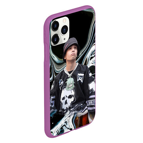 Чехол iPhone 11 Pro матовый Slava Marlow music artist / 3D-Фиолетовый – фото 2