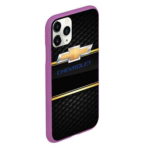 Чехол iPhone 11 Pro матовый Chevrolet auto steel / 3D-Фиолетовый – фото 2