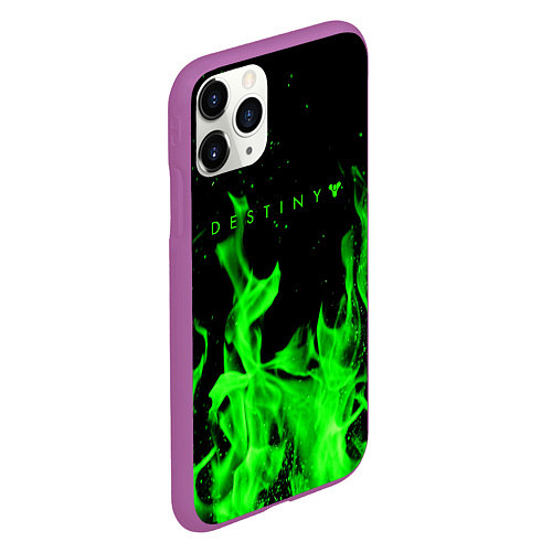 Чехол iPhone 11 Pro матовый Destiny кислотный огонь / 3D-Фиолетовый – фото 2