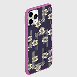 Чехол iPhone 11 Pro матовый Цветочный геометрический узор, цвет: 3D-фиолетовый — фото 2