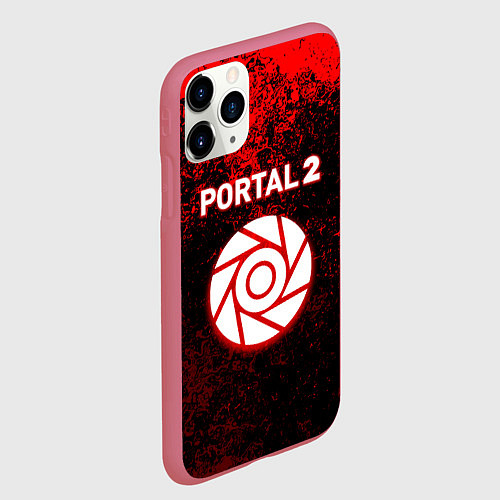 Чехол iPhone 11 Pro матовый Half life красные краски / 3D-Малиновый – фото 2