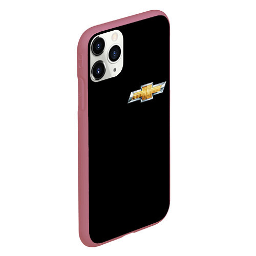 Чехол iPhone 11 Pro матовый Chevrolet logo / 3D-Малиновый – фото 2