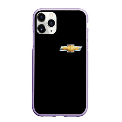 Чехол iPhone 11 Pro матовый Chevrolet logo, цвет: 3D-светло-сиреневый