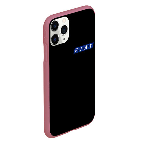 Чехол iPhone 11 Pro матовый FIAT logo auto / 3D-Малиновый – фото 2