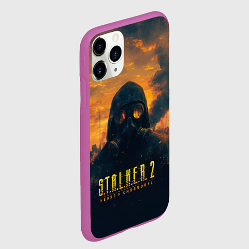 Чехол iPhone 11 Pro матовый Stalker загрязненный завод / 3D-Фиолетовый – фото 2