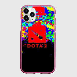 Чехол iPhone 11 Pro матовый Dota абстрактные краски, цвет: 3D-малиновый