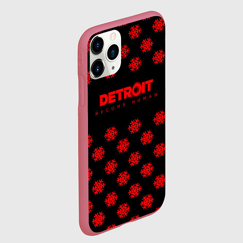 Чехол iPhone 11 Pro матовый Detroit become human winter steel / 3D-Малиновый – фото 2