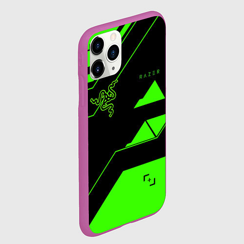 Чехол iPhone 11 Pro матовый Razer geometry game / 3D-Фиолетовый – фото 2