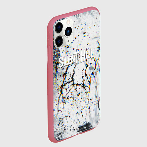Чехол iPhone 11 Pro матовый Silenthill текстура глитч / 3D-Малиновый – фото 2