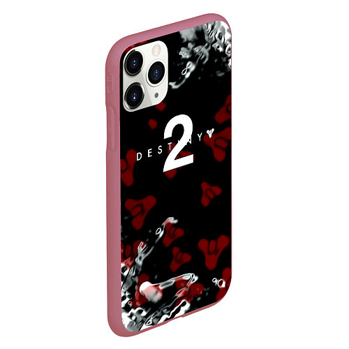 Чехол iPhone 11 Pro матовый Destiny 2 logo game / 3D-Малиновый – фото 2