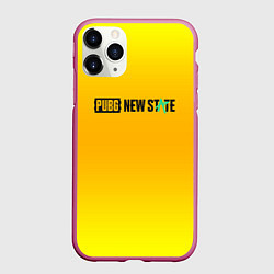Чехол iPhone 11 Pro матовый PUBG gradient steel, цвет: 3D-малиновый