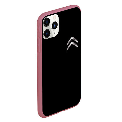 Чехол iPhone 11 Pro матовый Citroen logo auto / 3D-Малиновый – фото 2