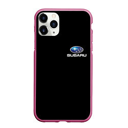 Чехол iPhone 11 Pro матовый Subaru logo auto, цвет: 3D-малиновый