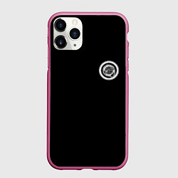 Чехол iPhone 11 Pro матовый Chrysler logo white, цвет: 3D-малиновый