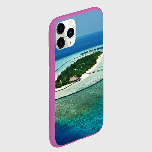 Чехол iPhone 11 Pro матовый Tourism / 3D-Фиолетовый – фото 2