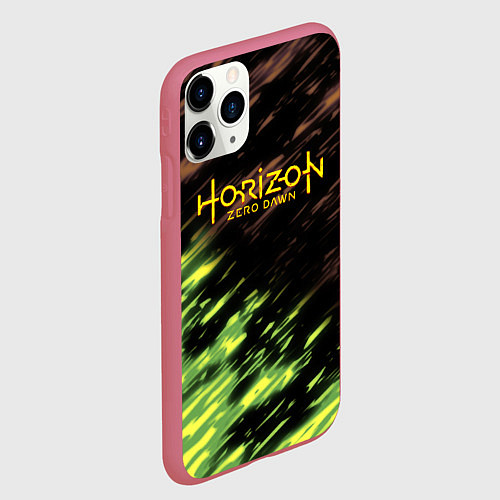 Чехол iPhone 11 Pro матовый Horizon: Zero Dawn краски / 3D-Малиновый – фото 2