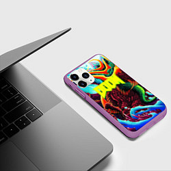 Чехол iPhone 11 Pro матовый Doom monster mars, цвет: 3D-фиолетовый — фото 2