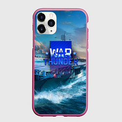 Чехол iPhone 11 Pro матовый War Thunder ship, цвет: 3D-малиновый