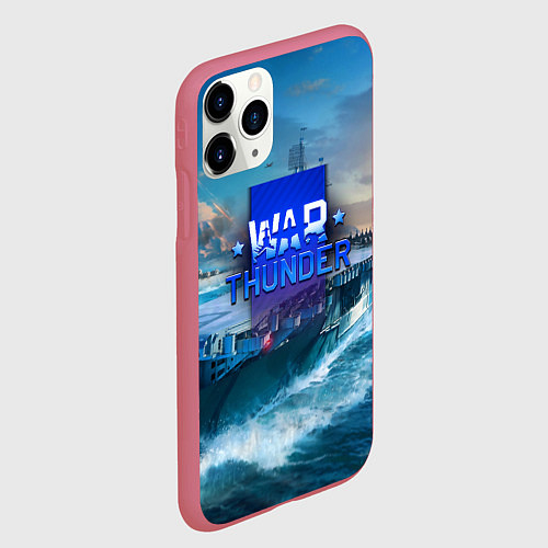 Чехол iPhone 11 Pro матовый War Thunder ship / 3D-Малиновый – фото 2