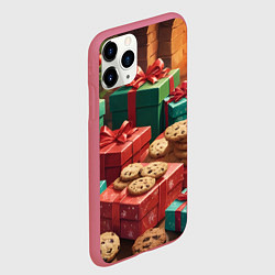 Чехол iPhone 11 Pro матовый Новый год печенье, цвет: 3D-малиновый — фото 2