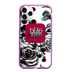 Чехол iPhone 11 Pro матовый Dead by april rose glitch, цвет: 3D-фиолетовый