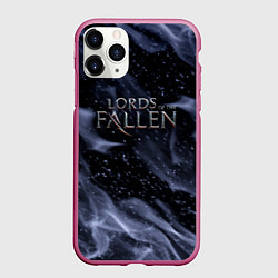 Чехол iPhone 11 Pro матовый Lord of the fallen fire, цвет: 3D-малиновый