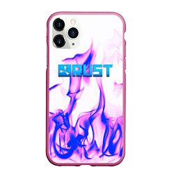 Чехол iPhone 11 Pro матовый RUST game neon steel, цвет: 3D-малиновый