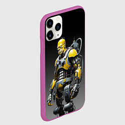 Чехол iPhone 11 Pro матовый Гомер Симпсон - киборг, цвет: 3D-фиолетовый — фото 2