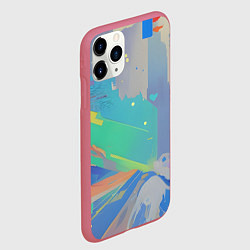 Чехол iPhone 11 Pro матовый Краска абстракция, цвет: 3D-малиновый — фото 2