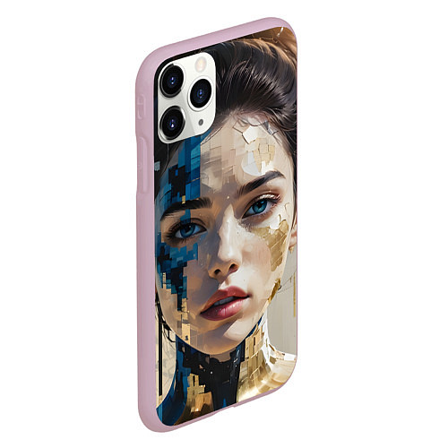 Чехол iPhone 11 Pro матовый Art портрет / 3D-Розовый – фото 2