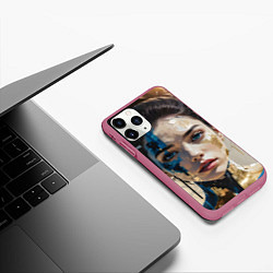 Чехол iPhone 11 Pro матовый Art портрет, цвет: 3D-малиновый — фото 2