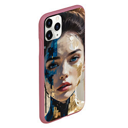 Чехол iPhone 11 Pro матовый Art портрет, цвет: 3D-малиновый — фото 2