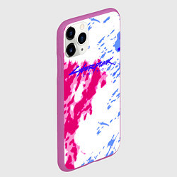 Чехол iPhone 11 Pro матовый Cyberpunk 2077 неоновые краски, цвет: 3D-фиолетовый — фото 2