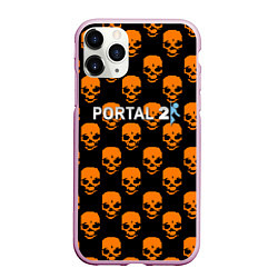 Чехол iPhone 11 Pro матовый Portal skull pattern, цвет: 3D-розовый