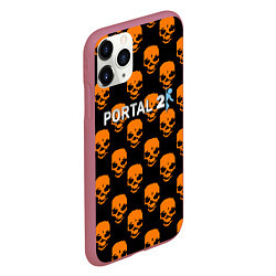 Чехол iPhone 11 Pro матовый Portal skull pattern, цвет: 3D-малиновый — фото 2