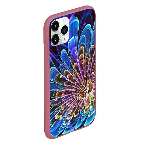 Чехол iPhone 11 Pro матовый Оптический цветок узор / 3D-Малиновый – фото 2