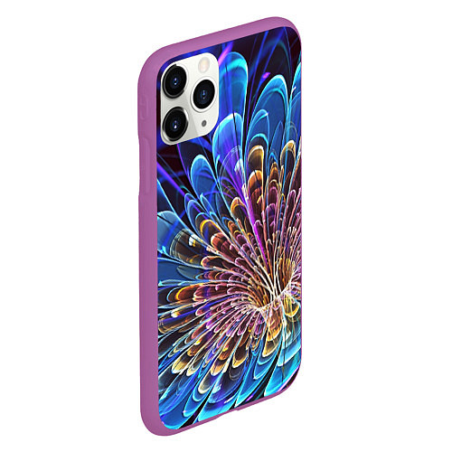 Чехол iPhone 11 Pro матовый Оптический цветок узор / 3D-Фиолетовый – фото 2