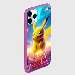 Чехол iPhone 11 Pro матовый Funny Pikachu - vaporwave, цвет: 3D-фиолетовый — фото 2
