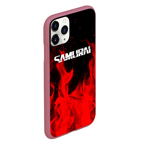 Чехол iPhone 11 Pro матовый Samurai fire red / 3D-Малиновый – фото 2