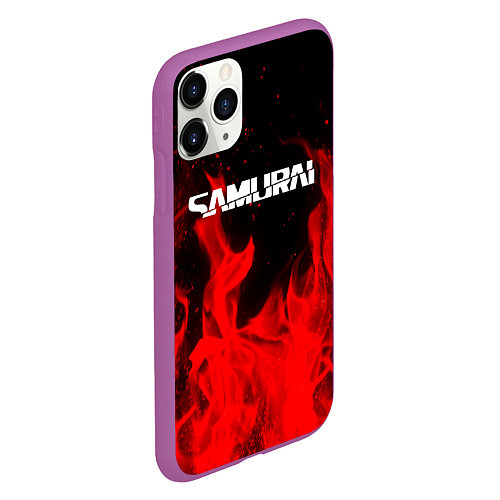 Чехол iPhone 11 Pro матовый Samurai fire red / 3D-Фиолетовый – фото 2