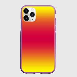Чехол iPhone 11 Pro матовый Персиковый градинет, цвет: 3D-фиолетовый