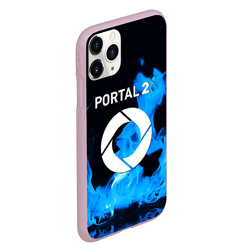 Чехол iPhone 11 Pro матовый Portal 2 blue flame / 3D-Розовый – фото 2