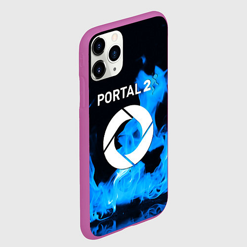Чехол iPhone 11 Pro матовый Portal 2 blue flame / 3D-Фиолетовый – фото 2